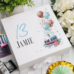 Personalised 13th Birthday Gifts For Him Keepsake Memory Box