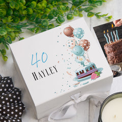 Personalised 40th Birthday Gifts For Him Keepsake Memory Box