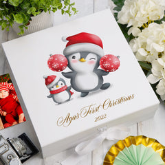 Personalised Christmas Eve Box With a Penguin Design
