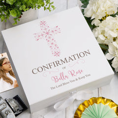 ukgiftstoreonline Personalised Confirmation Ornate Cross Keepsake Memory Box