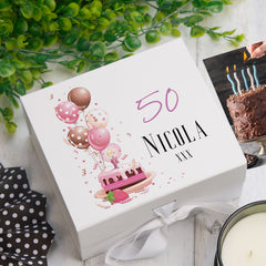 Personalised 50th Birthday Gifts For Her Keepsake Box Gift