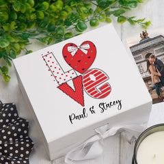 Personalised Love Themed Keepsake Memory Box Gift