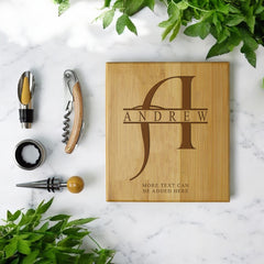 Personalised Wine Accessory Gift Set Engraved With Alphabet and Name ukgiftstoreonline Bamboo