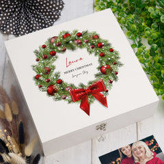 ukgiftstoreonline Personalised Merry Christmas Keepsake Memory Box Keepsake Memory Box ukgiftstoreonline Wood Box Large