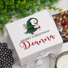 ukgiftstoreonline Personalised Merry Christmas Tree Design Keepsake Memory Box