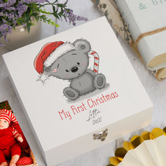 ukgiftstoreonline Personalised My First Christmas Keepsake Memory Box Gift Keepsake Memory Box ukgiftstoreonline Wood Box Medium