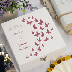 ukgiftstoreonline Personalised Mum In Loving Memory Butterflies Design Keepsake Memory Box Keepsake Memory Box ukgiftstoreonline