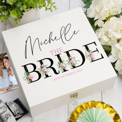 ukgiftstoreonline Personalised Bride Wedding Keepsake Memory Box Gift