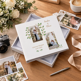 Personalised White Wedding Photo Album Gift With Custom Photos For Couples Wedding, Engagement photo album ukgiftstoreonline