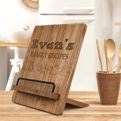 Personalised Family Recipe Book Or Tablet Stand For Kitchen Gift recipe book holder ukgiftstoreonline