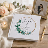 Personalised Wedding Photo album Gift With Eucalyptus Wreath personalised photo album ukgiftstoreonline