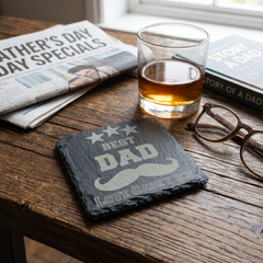Personalised Dad Coaster – Stone Slate Drink Coaster | Best Dad Gift Personalised Slate Marker ukgiftstoreonline