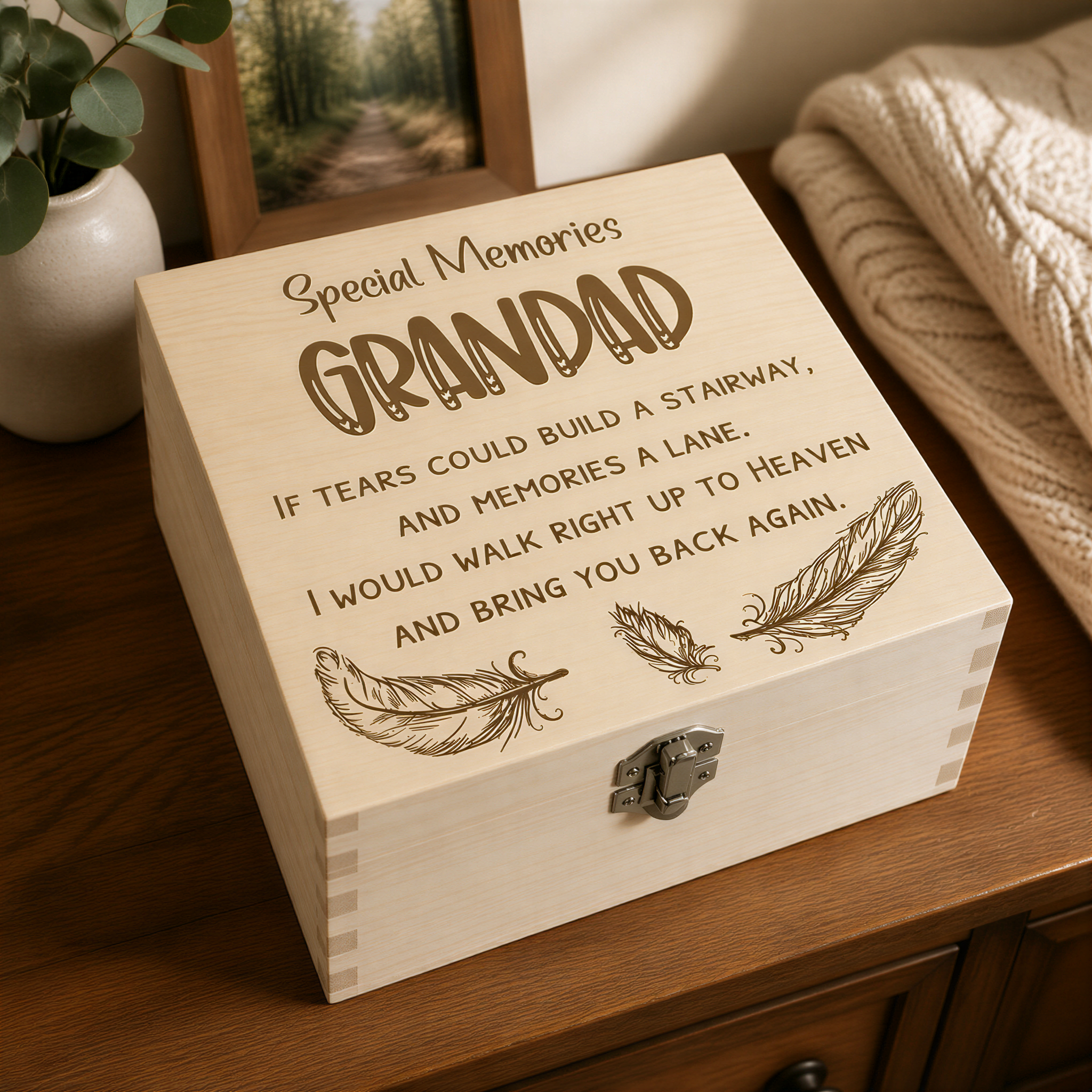 Grandad In Loving Memory Engraved Wooden Keepsake Box Gift Keepsake Memory Box ukgiftstoreonline