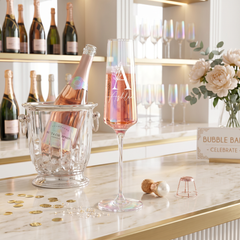 Personalised Champagne Flute – Tall Prosecco Glass | Custom Engraved Rainbow Glassware Gift Champagne Glasses ukgiftstoreonline