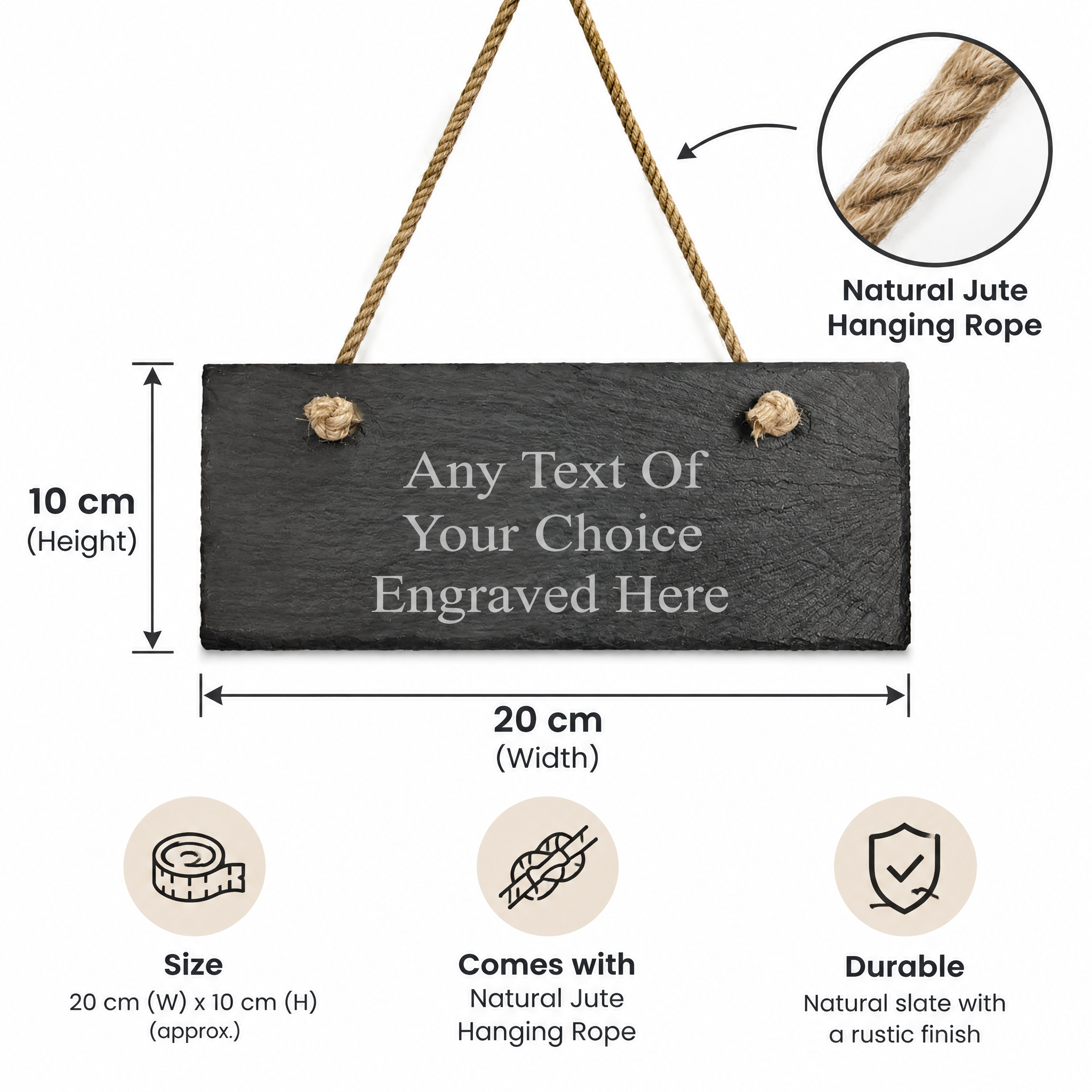 Engraved Slate Plaque, Personalised Rectangle Sign, Outdoor Ready Personalised Slates ukgiftstoreonline