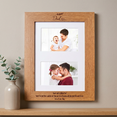 Personalised Dad Double Photo Picture Frame With Leaf Landscape Daddy Photo Frame ukgiftstoreonline