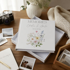 Personalised Photo Album, Memories Love Wedding Gift Box, 6x4 Floral wedding photo album ukgiftstoreonline