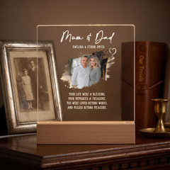 Personalised Mum & Dad Photo Memorial Lamp Night Light Condolence Sympathy Gift Personalised Night Light ukgiftstoreonline