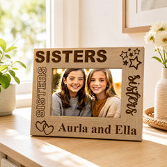 Personalised Photo Frame | Sisters Sentiment Wooden Gift, Keepsake Sister Photo Frame ukgiftstoreonline