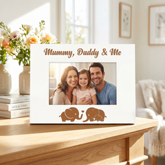 White Engraved Mummy Daddy and Me Family Photo Frame Gift Photo Frame ukgiftstoreonline