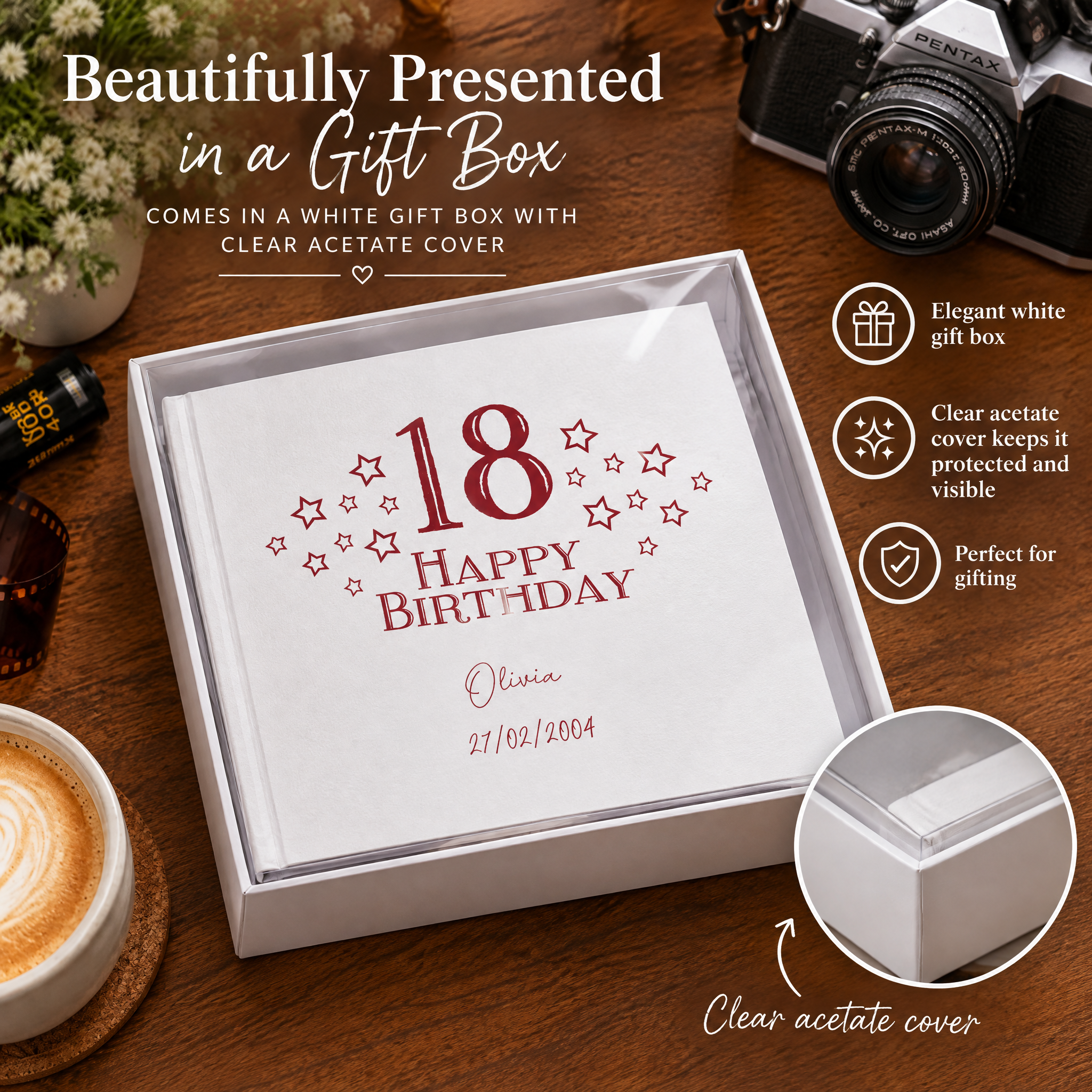 Personalised Any Age Birthday Gift Photo Album Star Design 18th, 21st, 30th, 40th, 50th, 60th Birthday Photo Album ukgiftstoreonline