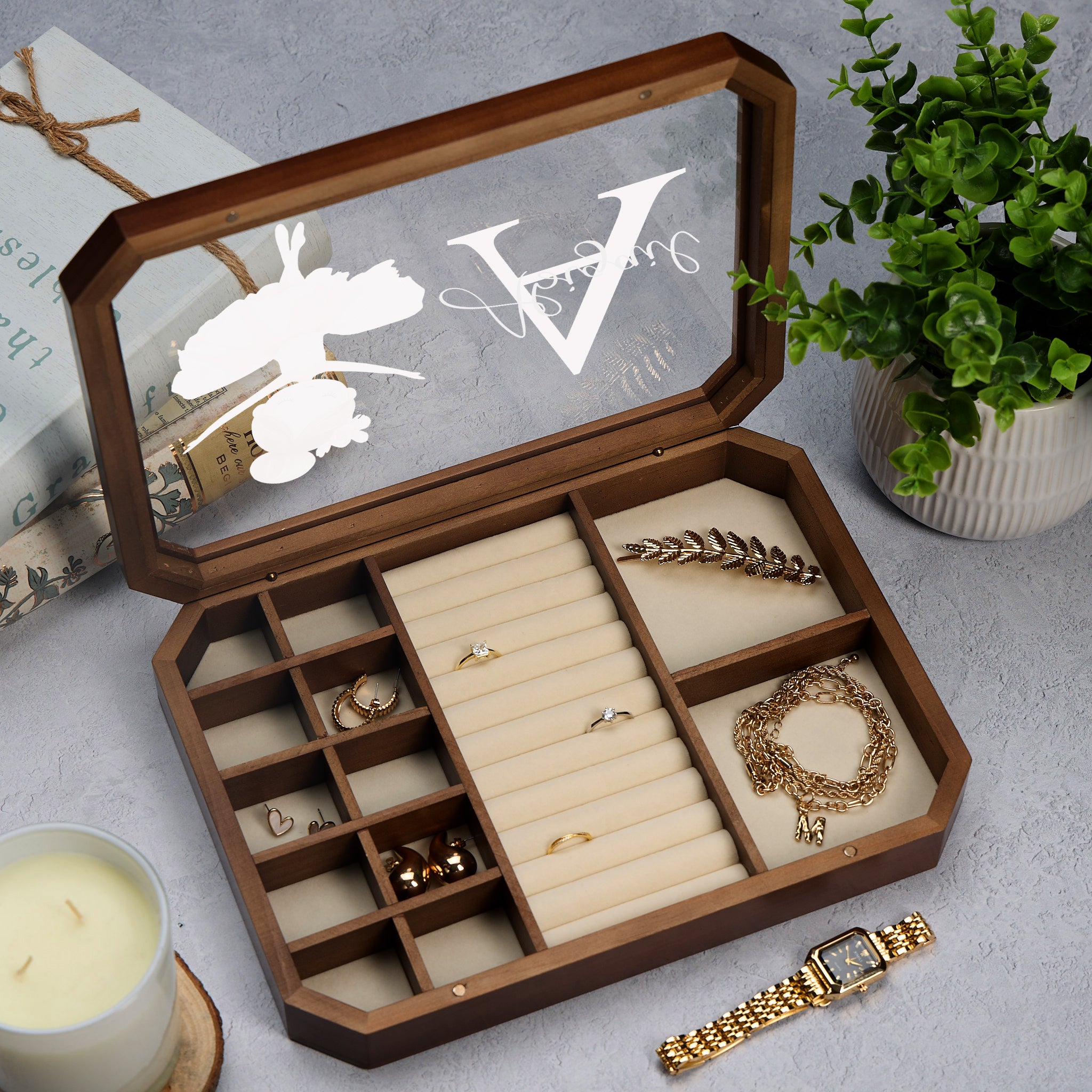 Luxury Large Wooden Jewellery Box Gift For Her With Ballerina Personalised Jewellery Box ukgiftstoreonline