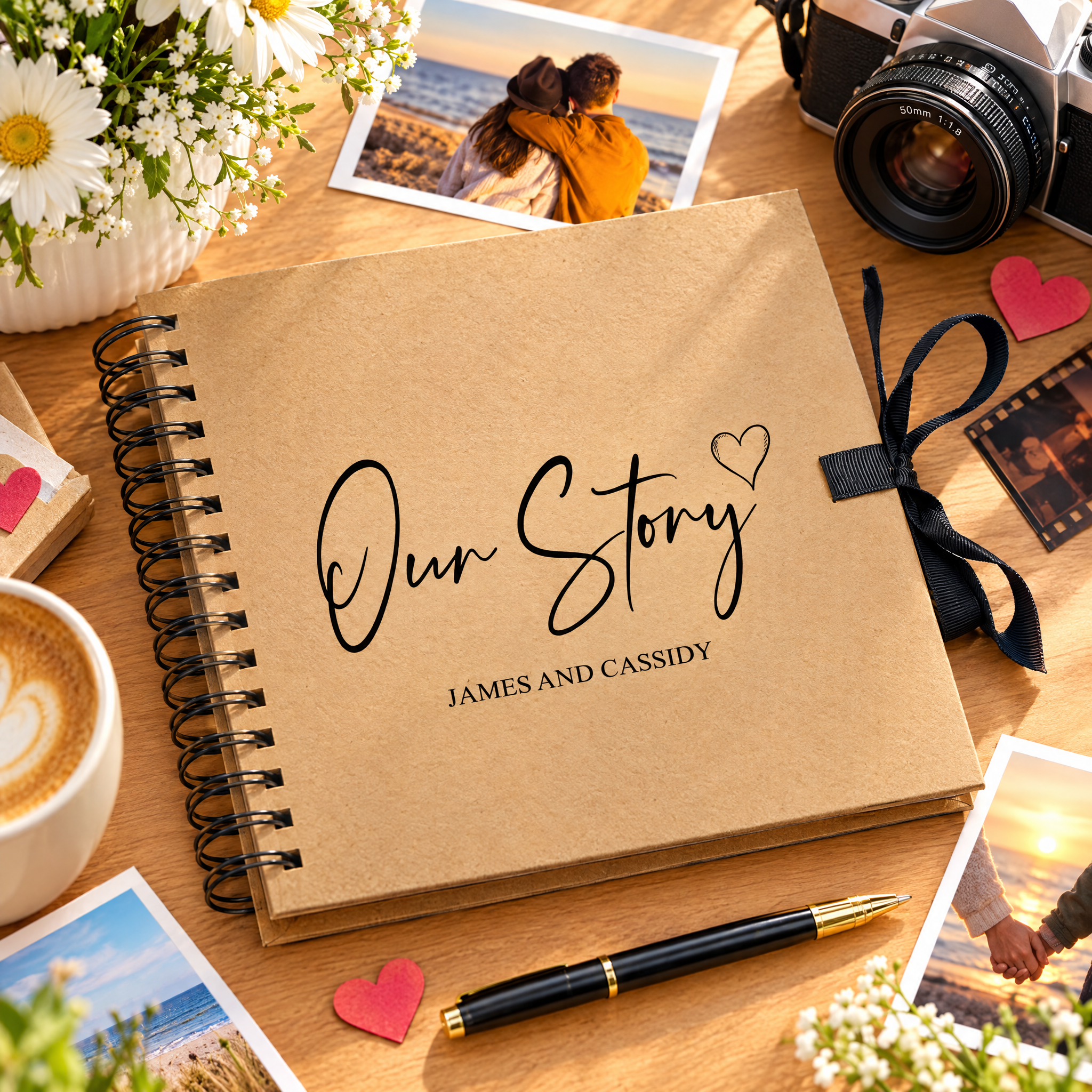 Personalised Our Story Love Brown Scrapbook Photo Album Scrapbook ukgiftstoreonline