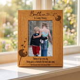Brother Remembrance Photo Frame Personalised Portrait With Dandelions personalised photo frames ukgiftstoreonline