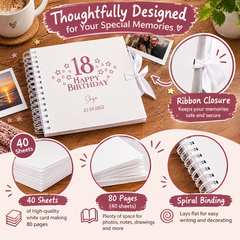 Personalised Any Age Birthday Scrapbook Photo Album Guest Book Star Design 18th, 21st, 30th, 40th, 50th, 60th Birthday Photo Album ukgiftstoreonline