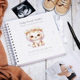 Personalised Baby's First Year Keepsake Journal Milestones and Memories With Cute Lion