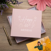 40th Birthday Pink Photo Album Gift For Her With Present Design
