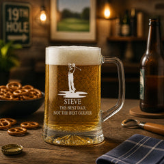 Personalised Engraved Pint Glass Beer Tankard Sports Award Golf Theme personalised beer glasses ukgiftstoreonline