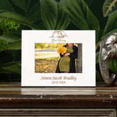 Personalised Baby Born Sleeping White Wooden Photo Frame