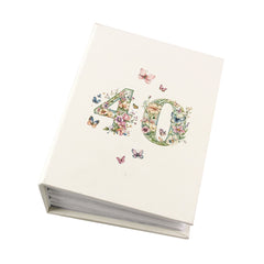 40th Birthday Photo Album Gift For Her 100 Photos 6"x4" Butterflies and Flowers Personalised Photo Album ukgiftstoreonline