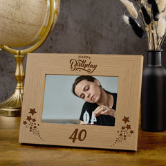 Happy 40th Birthday Wooden Photo Frame Gift Birthday Photo Frame ukgiftstoreonline