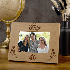 Happy 40th Birthday Wooden Photo Frame Gift Birthday Photo Frame ukgiftstoreonline