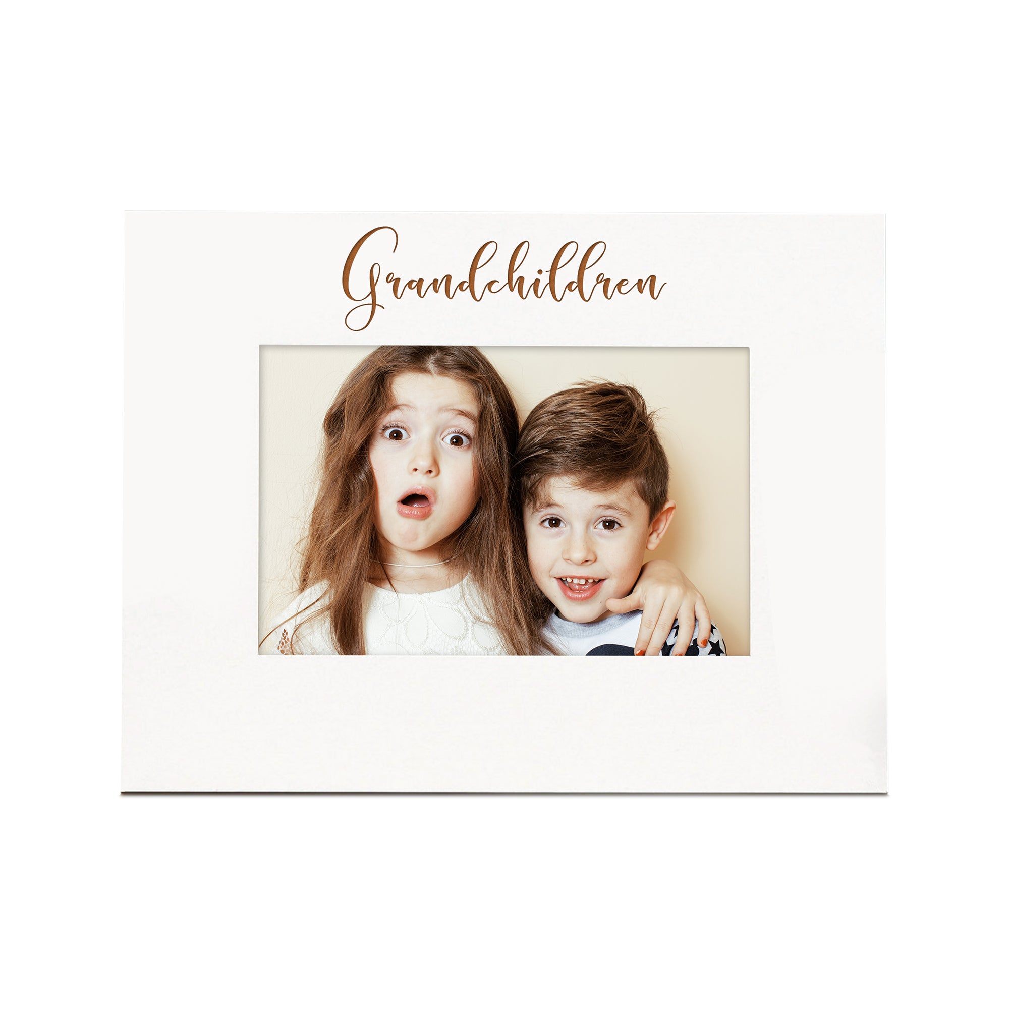 Grandchildren Engraved White Wooden Photo Frame Gift Family Photo frame ukgiftstoreonline