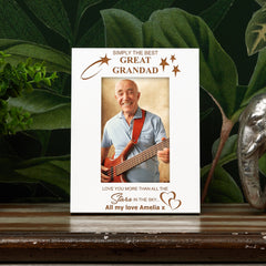 Simply The Best Great Grandad Personalised White Photo Frame Gift Photo Frame ukgiftstoreonline