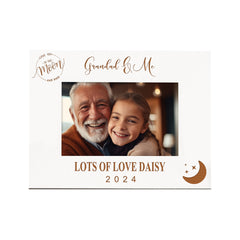 Personalised Grandad and Me White Wooden Photo Frame Gift