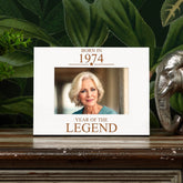 Personalised White Wood Birthday Photo Frame Year Of The Legend