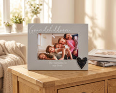Grandchildren Silver Heart Photo Frame 6'x4' Picture with Sentiment, Freestanding and Gift Boxed photo frame ukgiftstoreonline