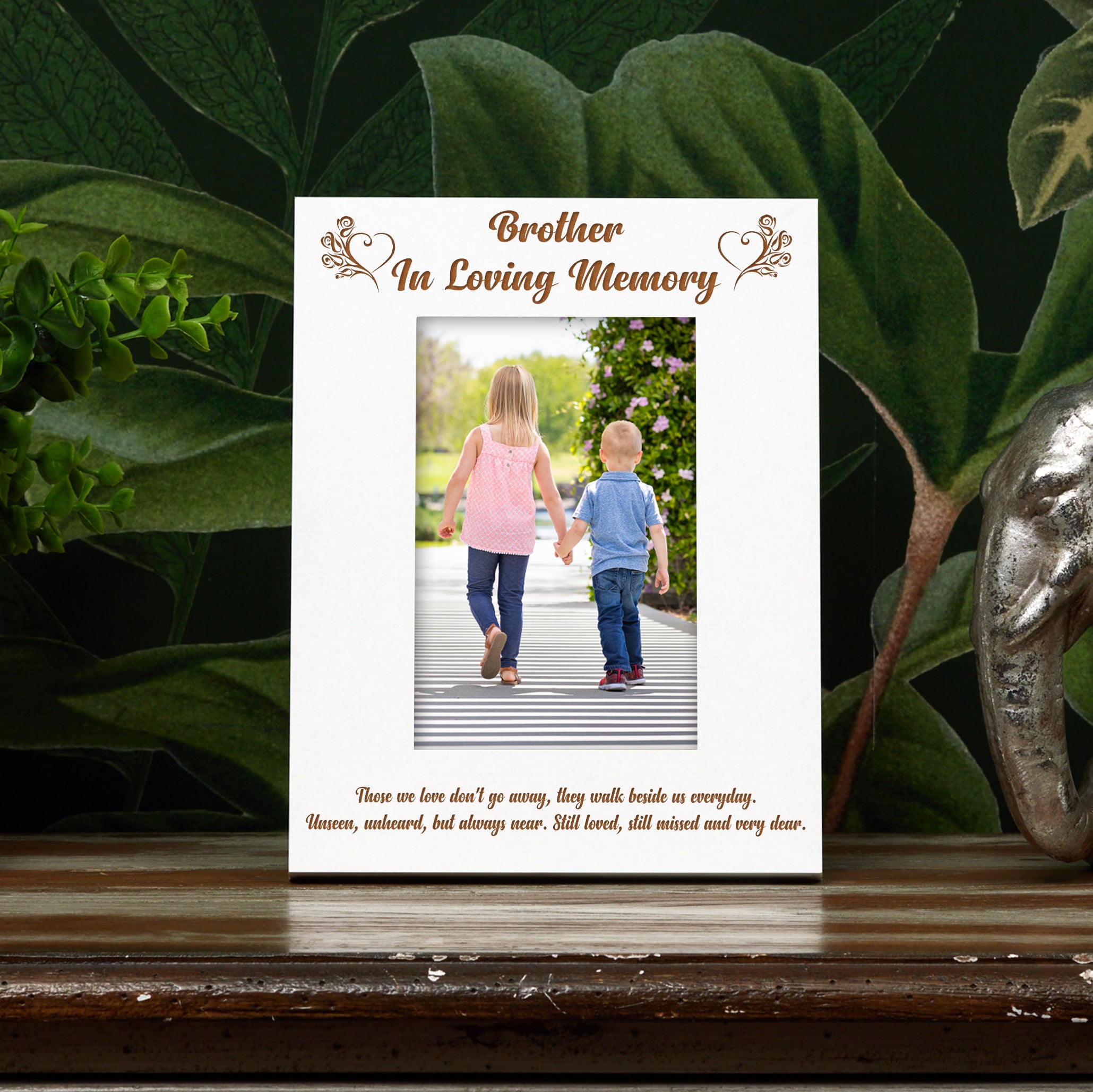 Brother Memorial Engraved White Photo Frame In Loving Memory Photo Frame ukgiftstoreonline