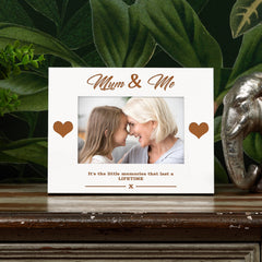 White Engraved Mum and Me Photo Frame Gift Photo Frame ukgiftstoreonline