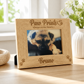 Personalised Pet Dog Photo Frame Remembrance Cat Puppy Paw Prints Pet Photo Frame ukgiftstoreonline