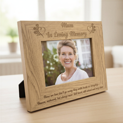 Memorial Photo Frame, Mum Engraved Wooden 4X6 5X7 8X10 Inches UK Mum Photo Frame ukgiftstoreonline