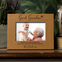 Personalised Great Grandma Wooden Engraved Photo Frame Gift Grandma Photo Frame ukgiftstoreonline