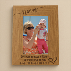 Personalised Nan Love Heart Engraved Portrait Photo Frame Gift personalised photo frames ukgiftstoreonline
