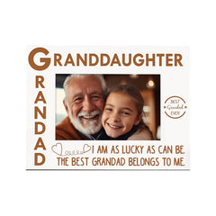 Grandad and Granddaughter White Wooden Photo Frame Gift