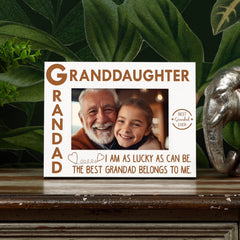 Grandad and Granddaughter White Wooden Photo Frame Gift