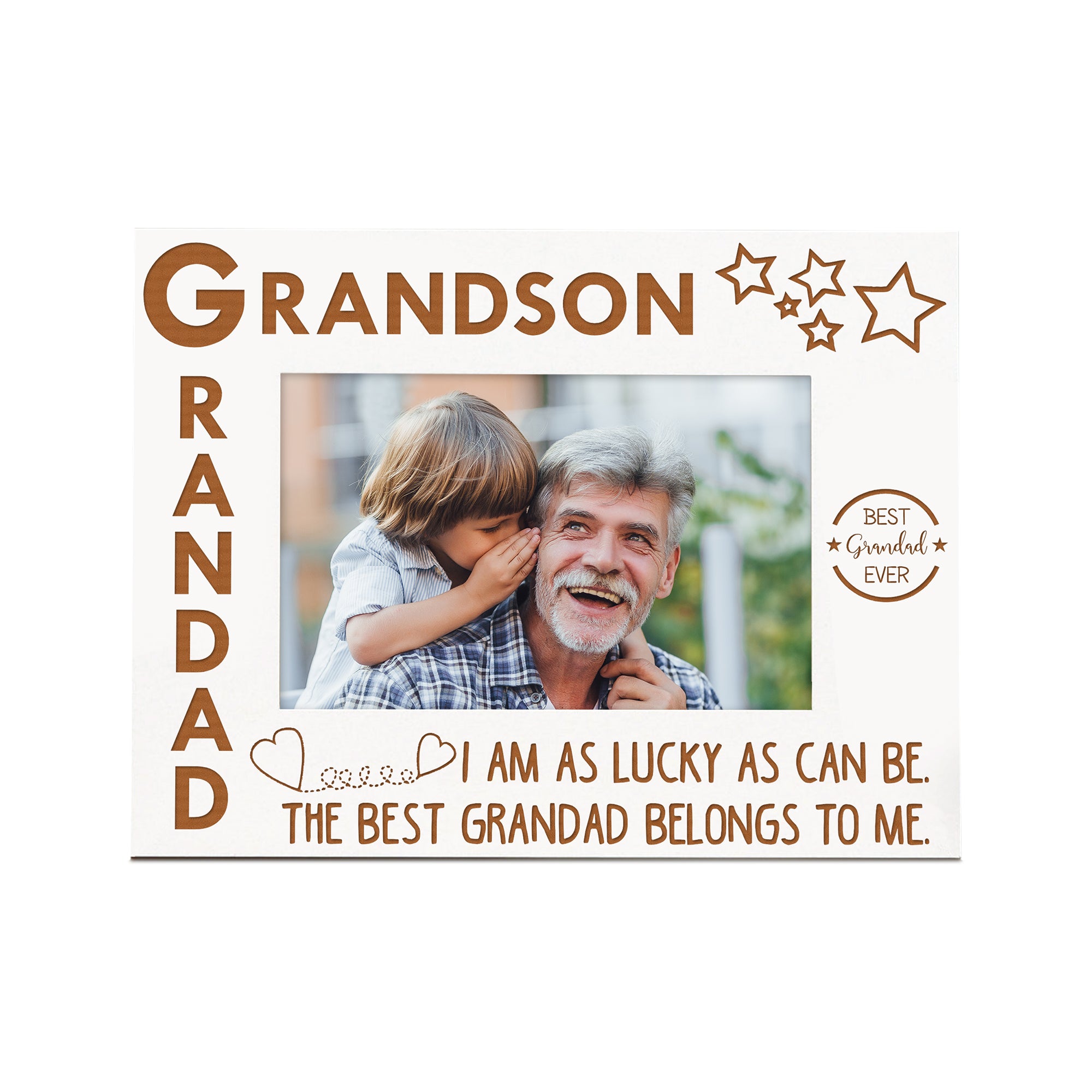 Grandad and Grandson White Wooden Photo Frame Gift Family Photo frame ukgiftstoreonline